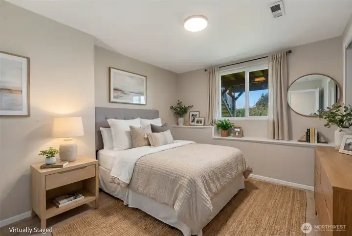 Bedroom 1- Lower level, virtually staged