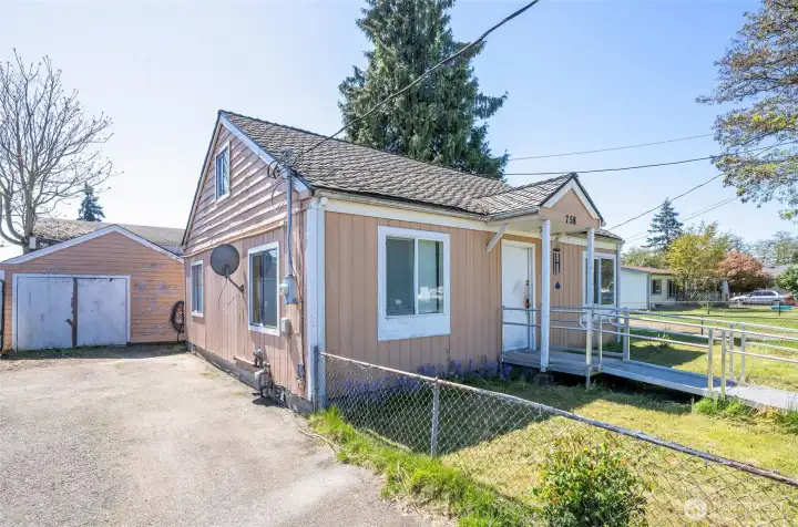 Detached one-car garage.