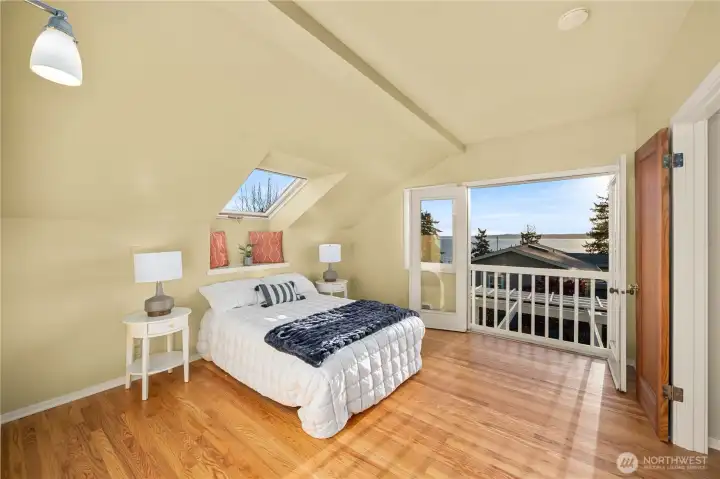 Primary bedroom with french doors