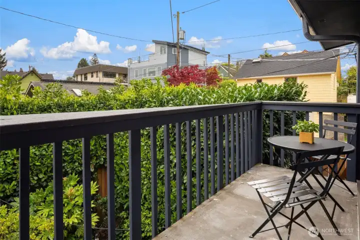 Balcony off living room.