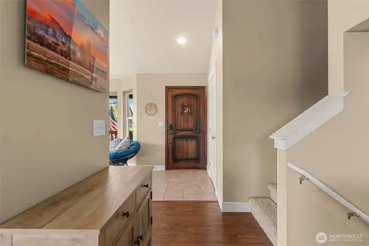 From kitche/dining to the living/upper level
