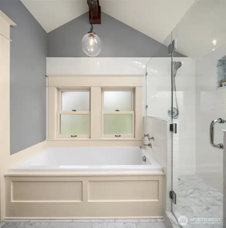 Soak, reset, and slow down—the deep tub, glass shower, and clean lines create a space that feels more like a retreat than a routine. Soak, reset, and slow down—the deep tub, glass shower, and clean lines create a space that feels more like a retreat than a routine.