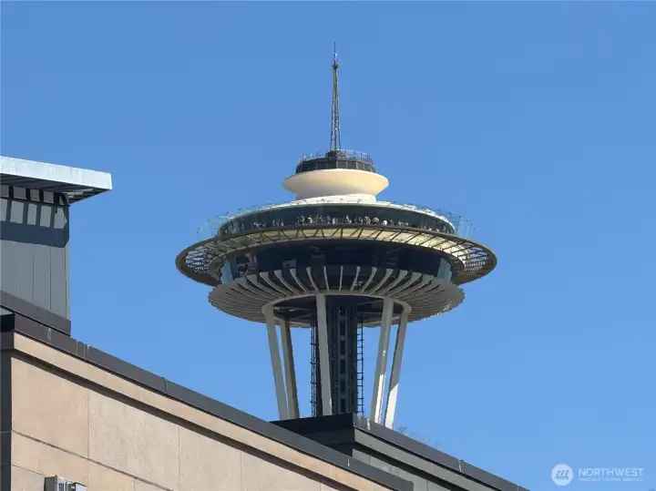 Even the head of the Space Needle view from the rooftop deck! Even the head of the Space Needle view from the rooftop deck!