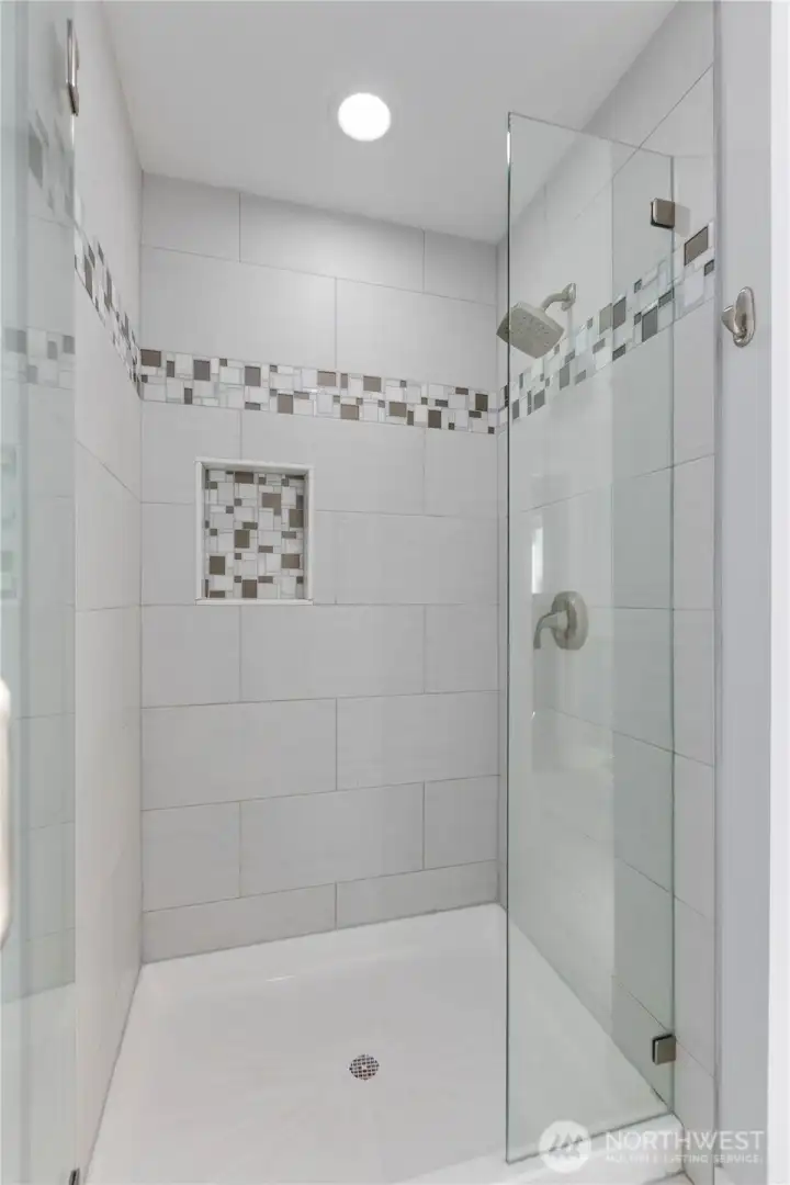 A sleek shower with clean, modern style