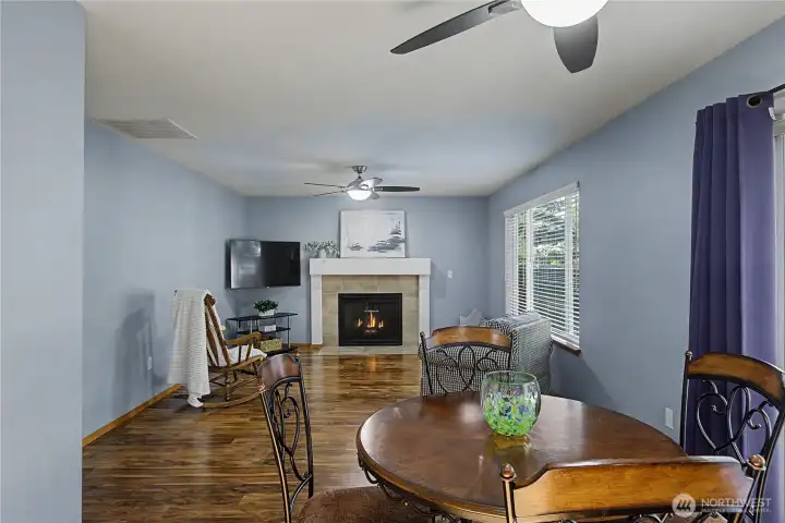 View from kitchen into Living room