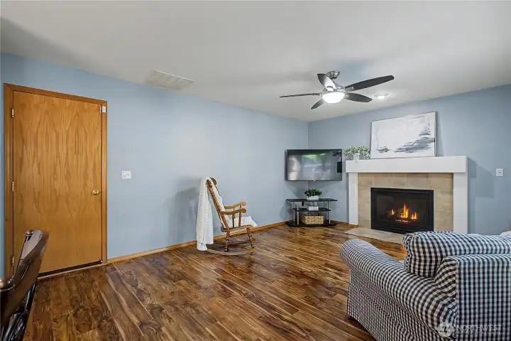 From living room is the door to the garage