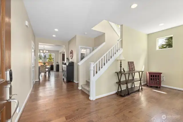 Grand entryway. Home has beautiful hardwoods throughout main level.