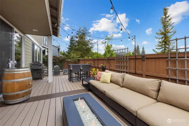 This space feels private and inviting. Imagine summer BBQ's with loved ones back here!