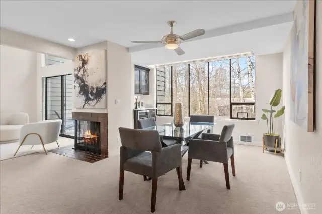 Dining room with dry bar