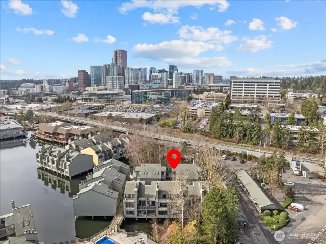 Enjoy night views of downtown Bellevue