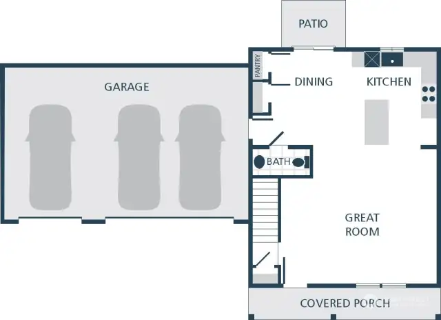 image is a rendering Photographs are for illustrative purposes only. Features, finishes, interior/exterior colors, landscaping and floorplan shown may vary from actual homes built.