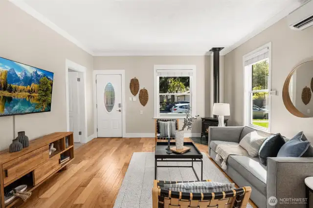 Spacious living room with an open floor plan.