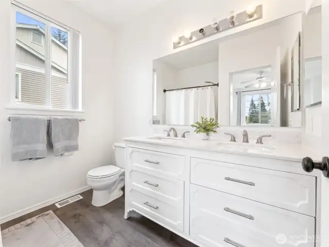Dual sink vanity.
