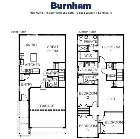 Burnham Floor Plan - for representative purposes only.