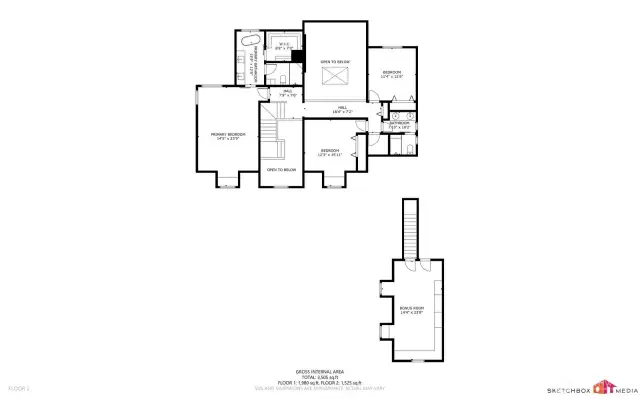 Upstairs main plus bonus room over garage
