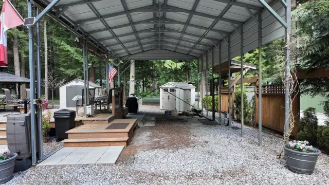 RV parking with cover and deck