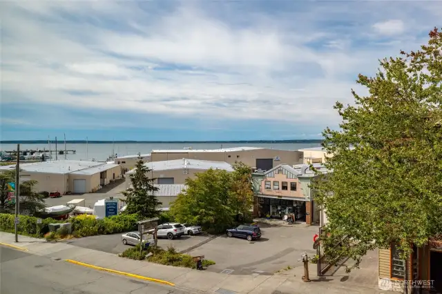 Bellingham Bay in the foreground and the Canadian Rockies on the horizon.