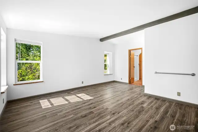 Spacious and private primary bedroom with ensuite.