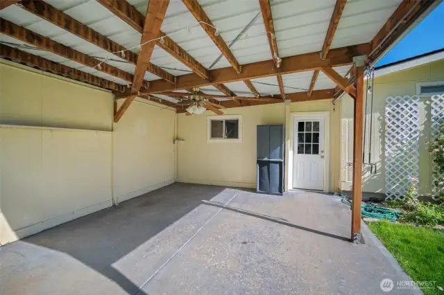 Covered patio area.
