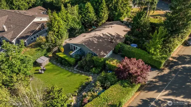 Aerial view of this magnificent, south plateau, corner lot.