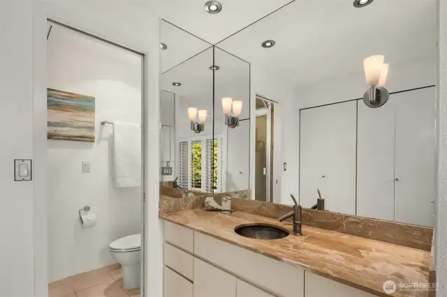 Primary bath with steam shower.