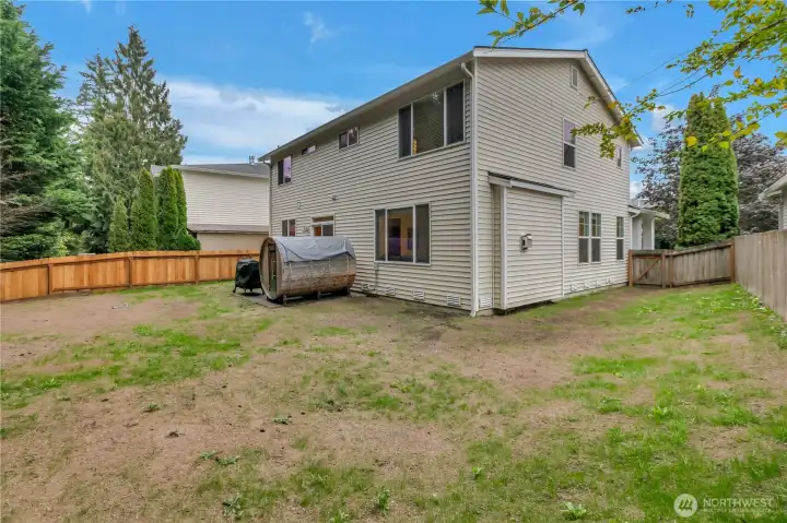 Another view of the Backyard, it was recently seeded.