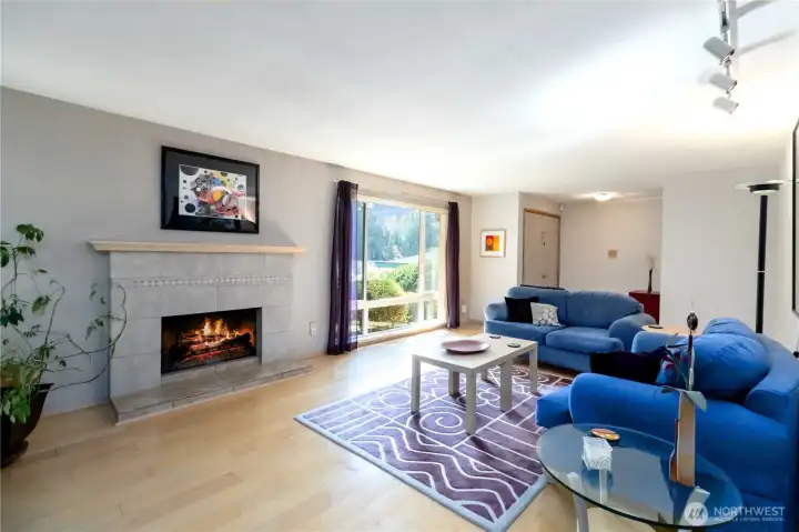 Enjoy this wood burning fire place for year round comfort!