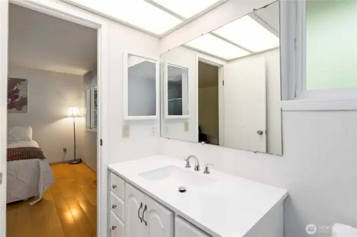This updated vanity offers plenty of storage!