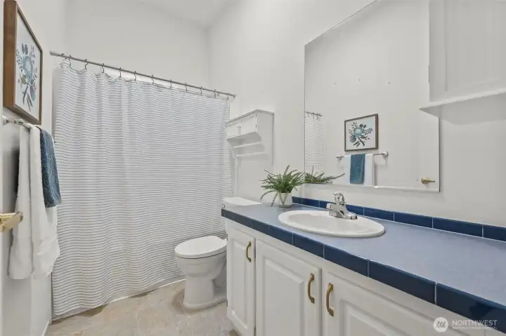 Hall bath - roomy, bright and cheerful