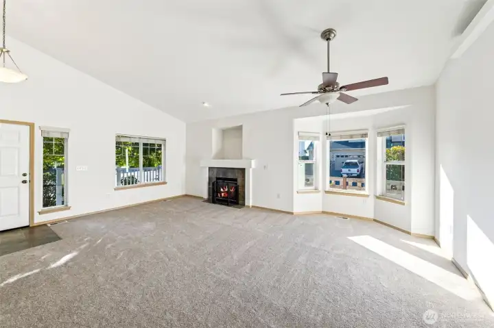 Another view of the great room with bay window