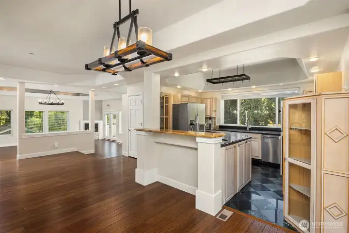 Cozy dining area with glassware storage