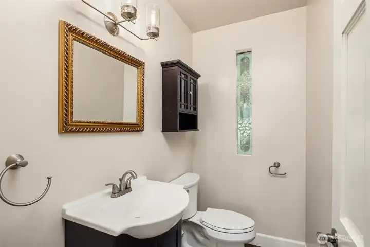 Powder room on main floor.