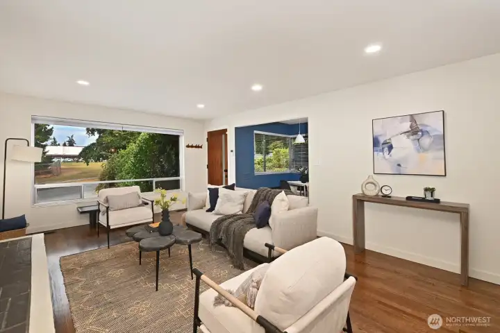 Open and spacious living park view.