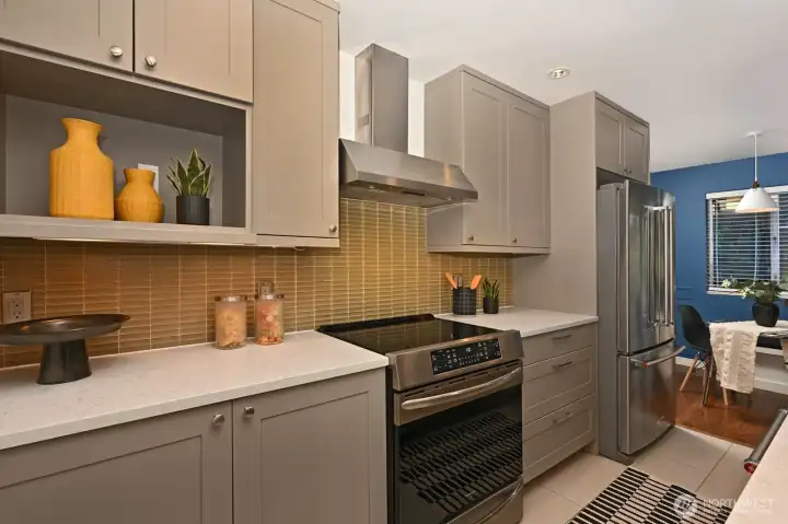 Updated kitchen with new induction stove.