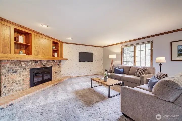 Rec Room with fireplace