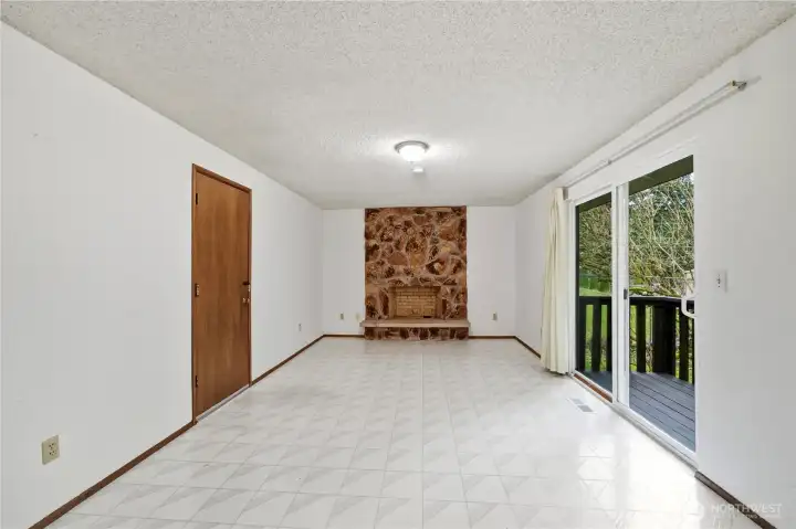 Beautiful wood-burning fireplace has NEVER been used!