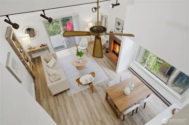 Soaring ceilings in living space