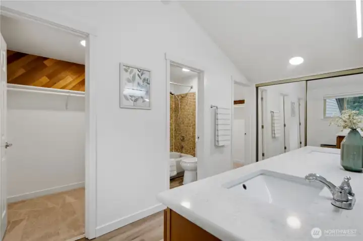 Primary bath with ample storage