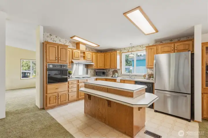 Nice functional kitchen with an island.