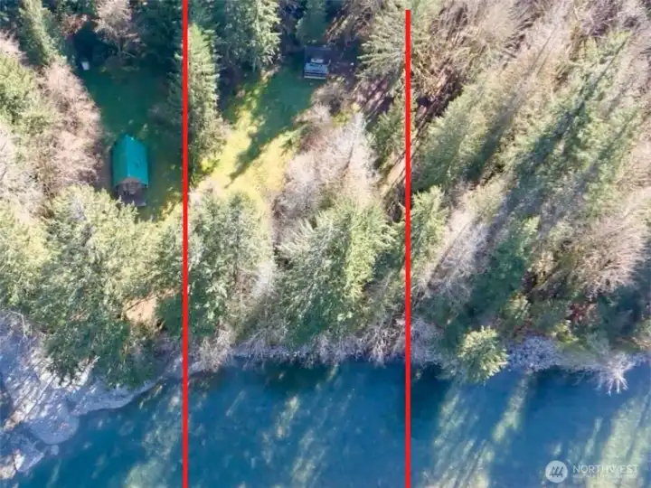 Overhead view with approximate boundaries in red.