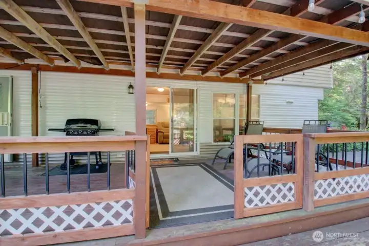 Gated porch area is a great way to keep pets in and relax