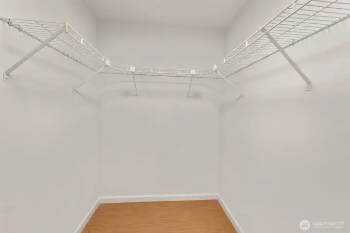 walk-in closet in the primary bedroom