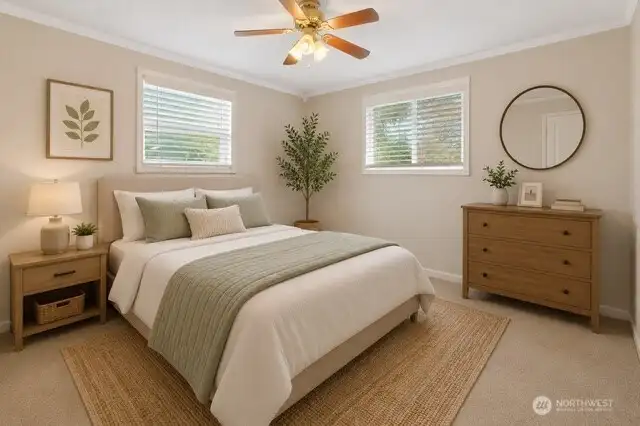 Bedroom 3 - Virtually staged using AI Bedroom 3 - Virtually staged using AI