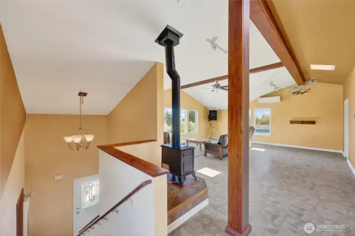 Great room/potential ADU over the garage, with an additional expansive storage room to the right.  All other rooms are on the main level.