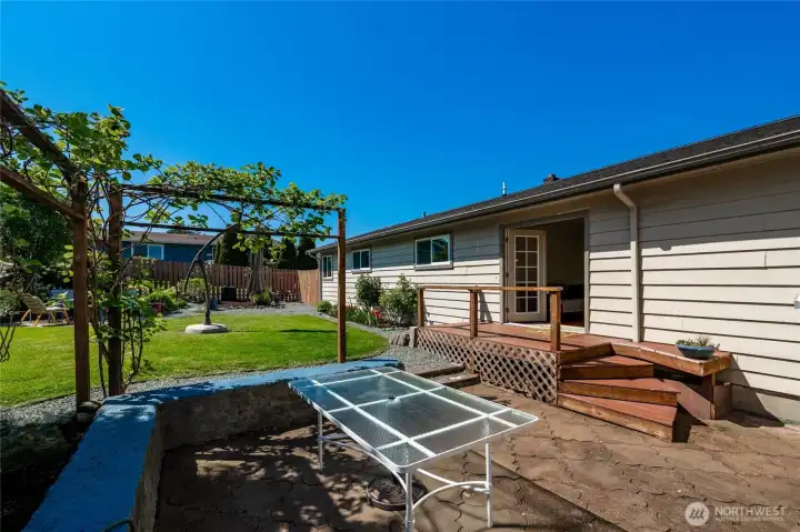Large, private back yard.
