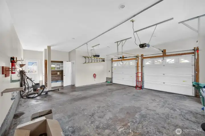 Generously sized two car garage.