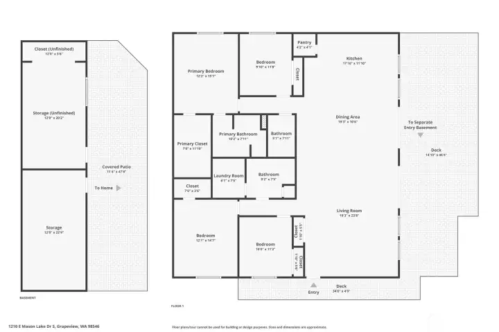 This floorplan really shows off how brilliantly this home was designed to embrace the lake. There is practically more glass than siding across the back of the main level, pulling sweeping Mason Lake views deep into the living spaces and flooding the interior with natural light all day long. The connection to the water feels constant from nearly every angle, and then below, those two separate lower-level flex rooms start getting very interesting. Each has its own exterior access, windows and patio connection, creating compelling possibilities for future guest suites, multigenerational living setups, hobby rooms or potential Airbnb-style uses buyers may wish to explore further. It is rare to find a lakefront home with this much flexibility already built into the structure.