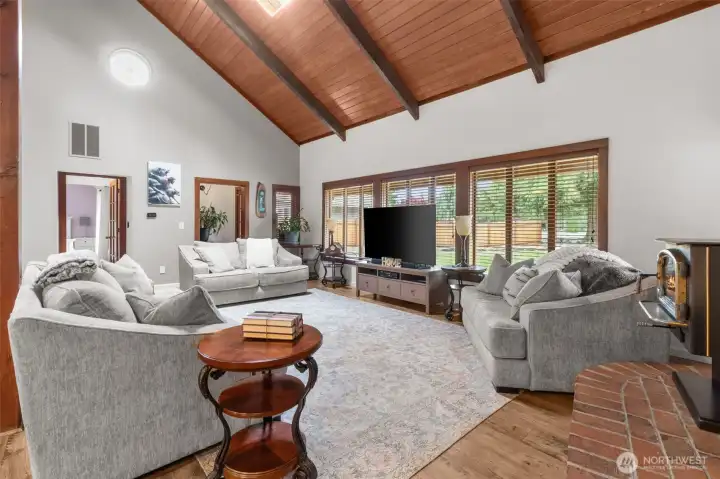 Beautiful tongue-and-groove cedar ceilings
