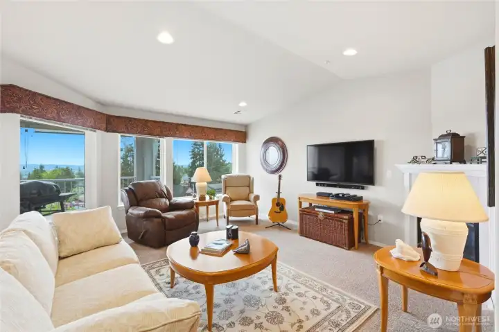 Living room with east view.