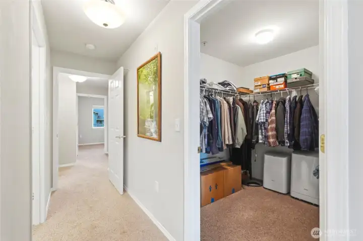 Primary suite's walk-in closet.